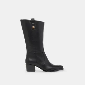 VERN WIDE CALF BOOTS BLACK LEATHER Quick Fit