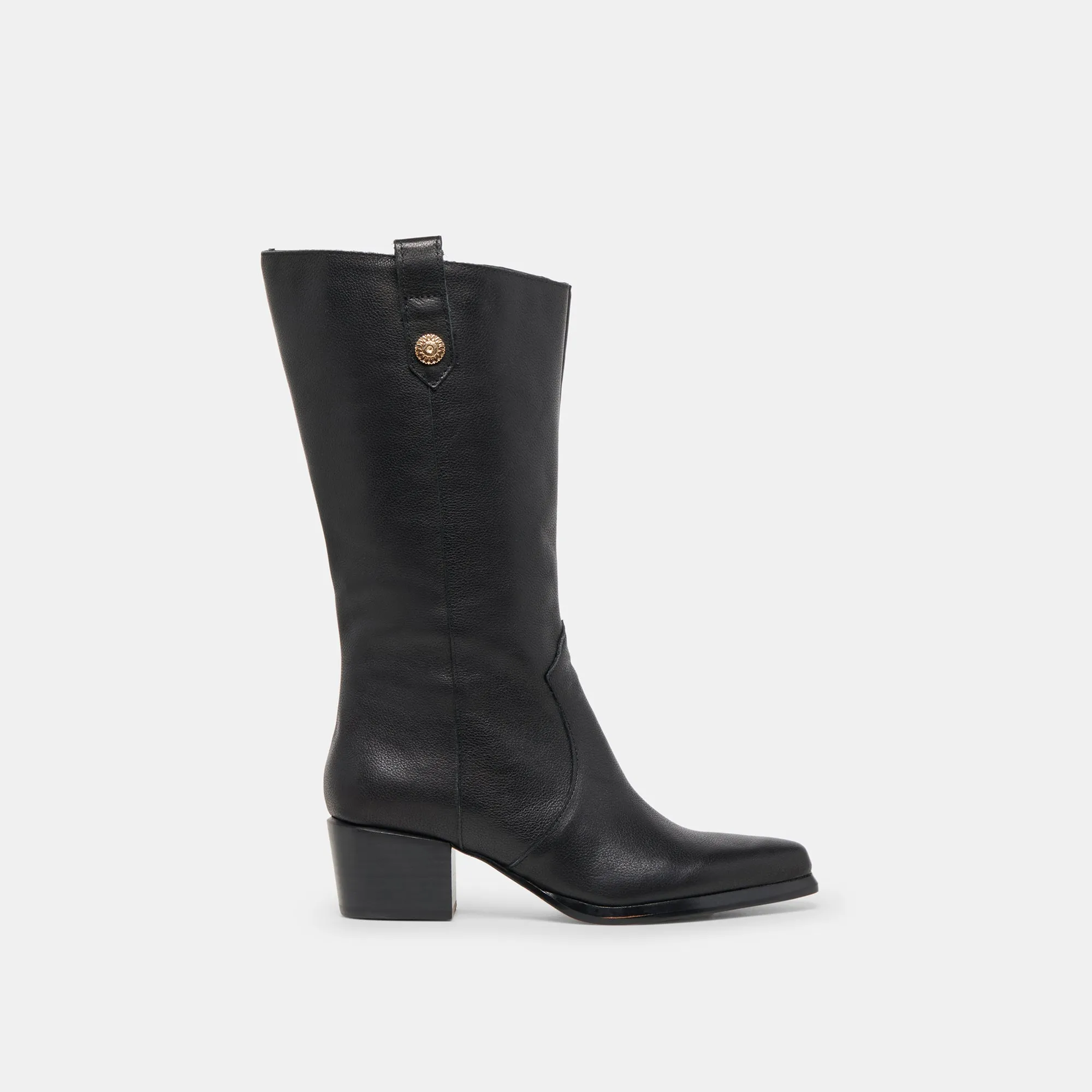VERN WIDE CALF BOOTS BLACK LEATHER Quick Fit