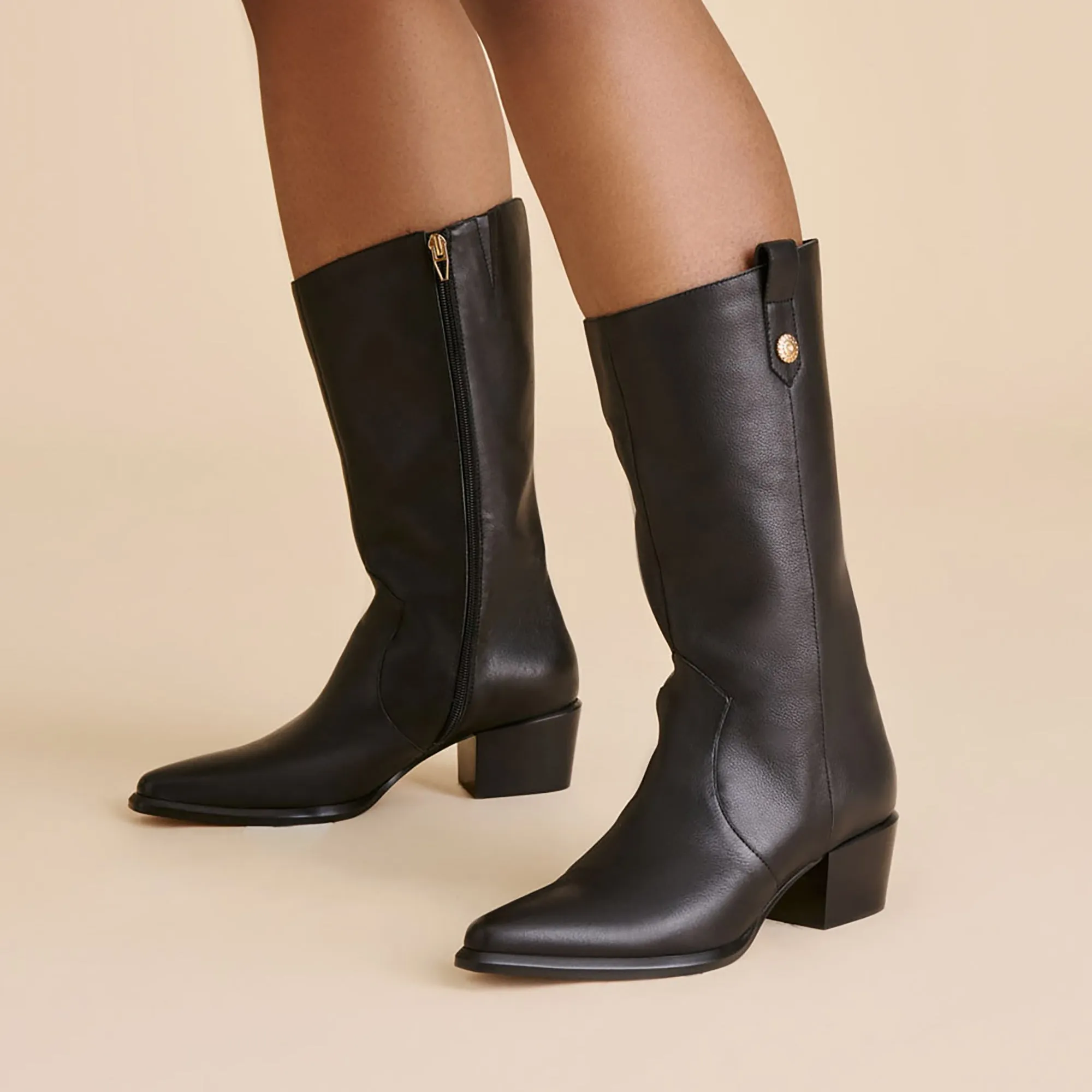 VERN WIDE CALF BOOTS BLACK LEATHER Perfect Fit