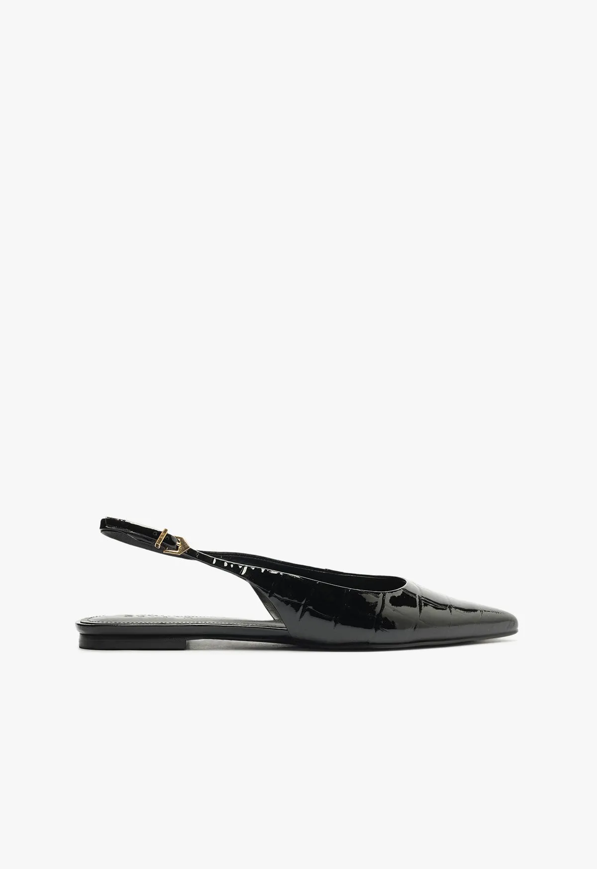 Taste Fest Fashionable Fit Paola Black Leather Flat