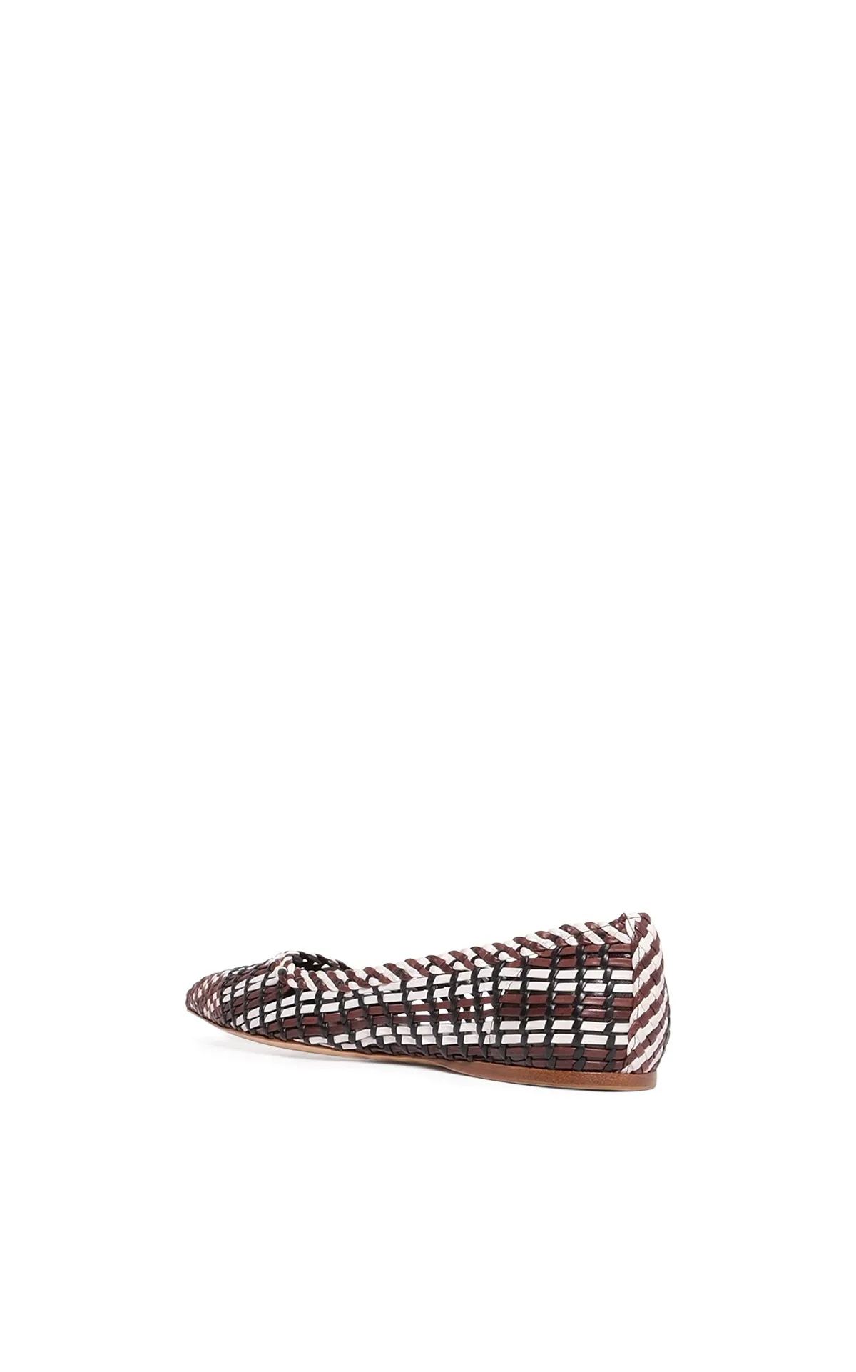 Weekend Fun Timeless Comfort Shoes Aurora Braided Flat Shoe in Chocolate Multi Leather