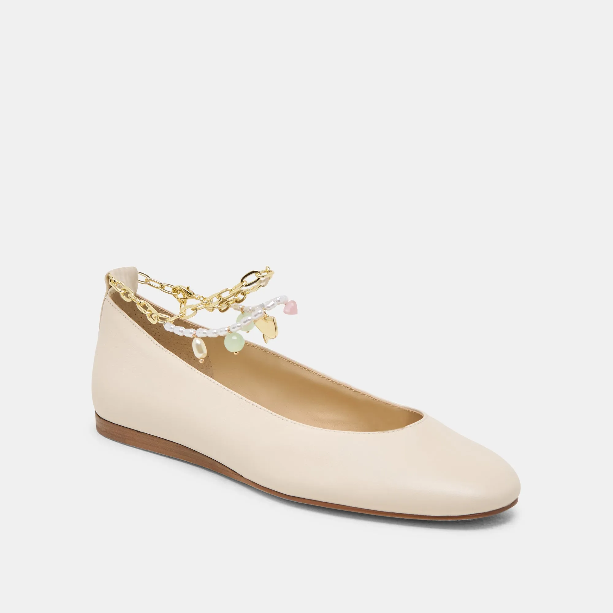 BAIDEN BALLET FLATS BONE LEATHER Peace Path