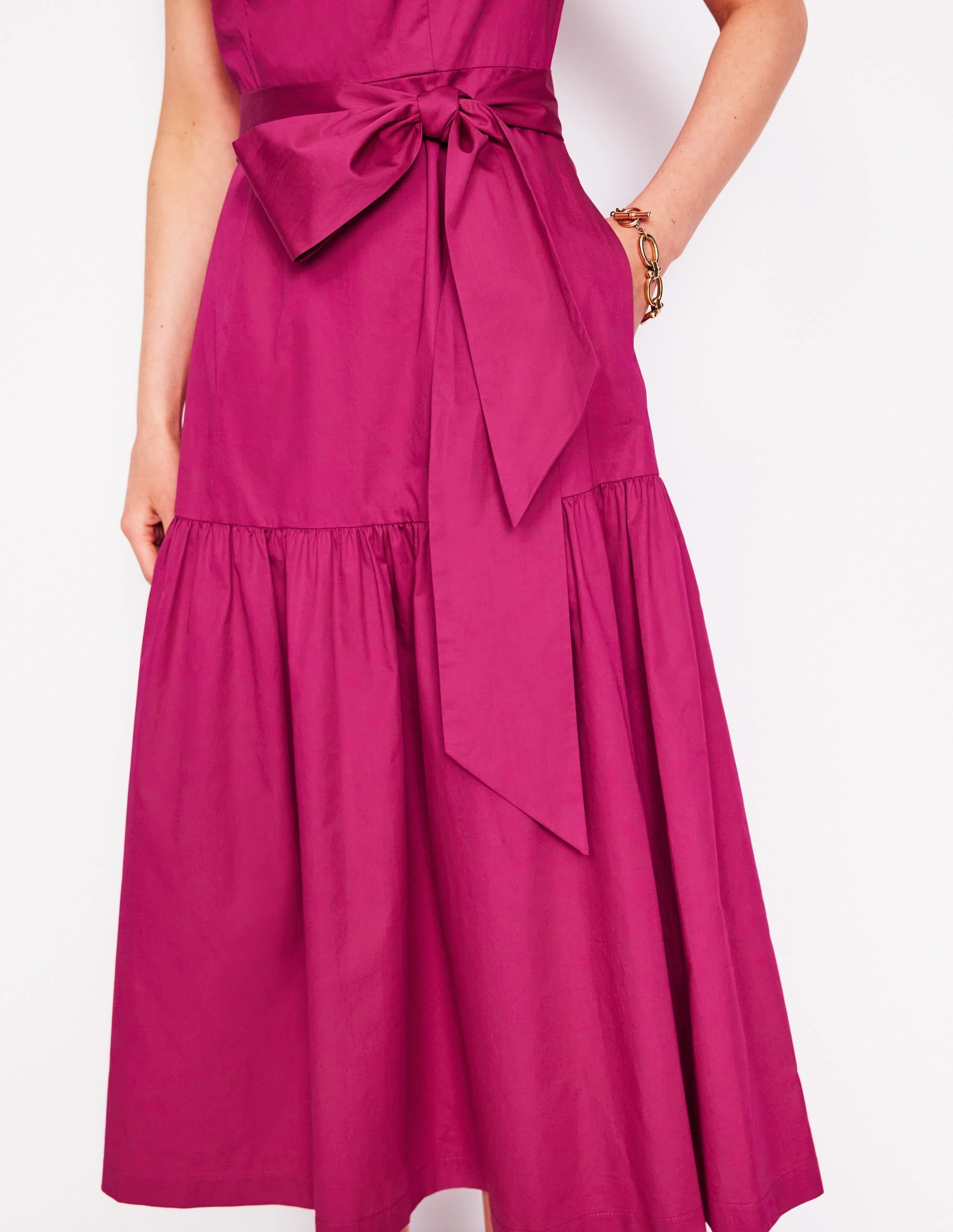 Deep Tier Fit & Flare Dress-Cherry Jam Easy Layering Piece