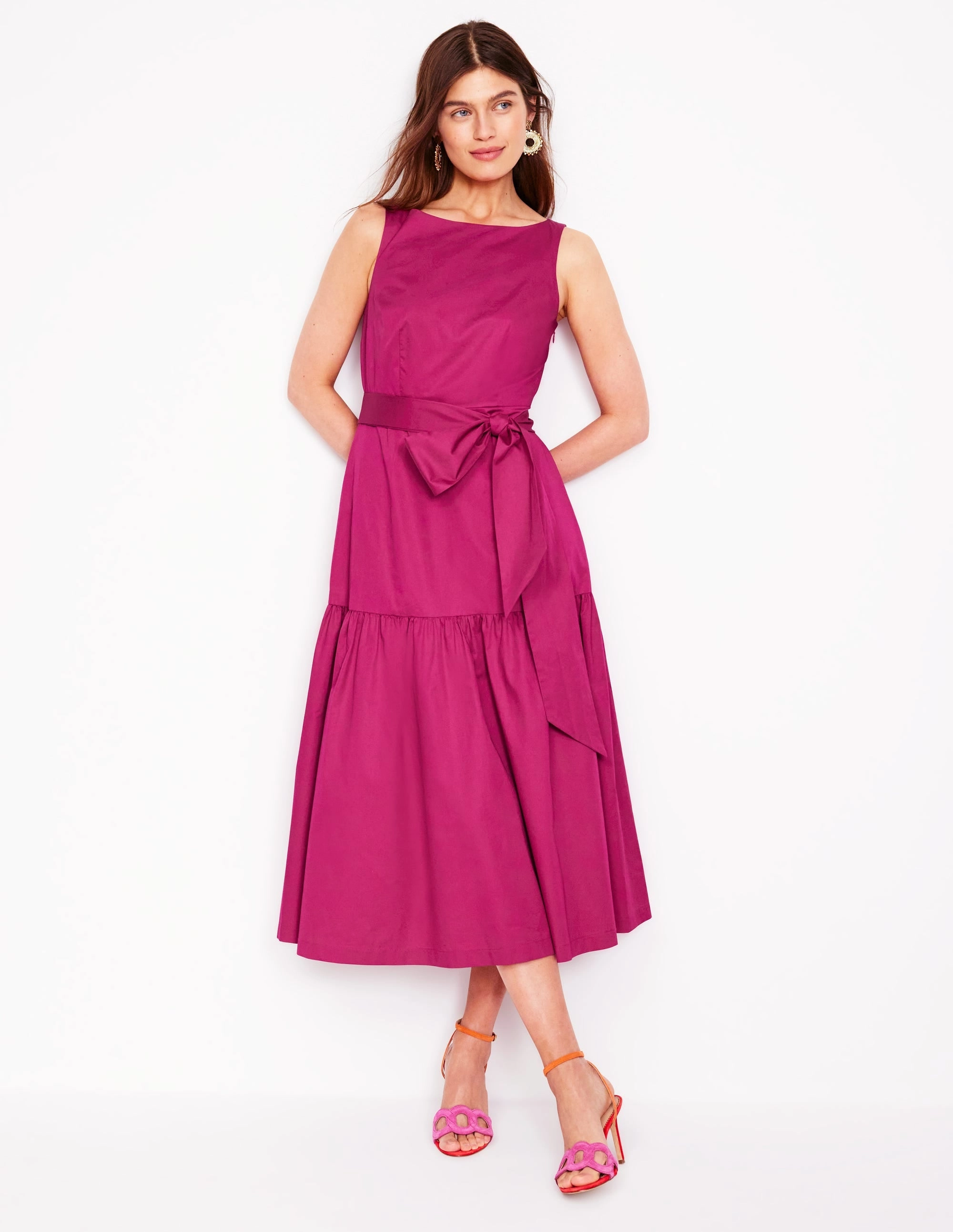 Scandi Light Deep Tier Fit & Flare Dress-Cherry Jam