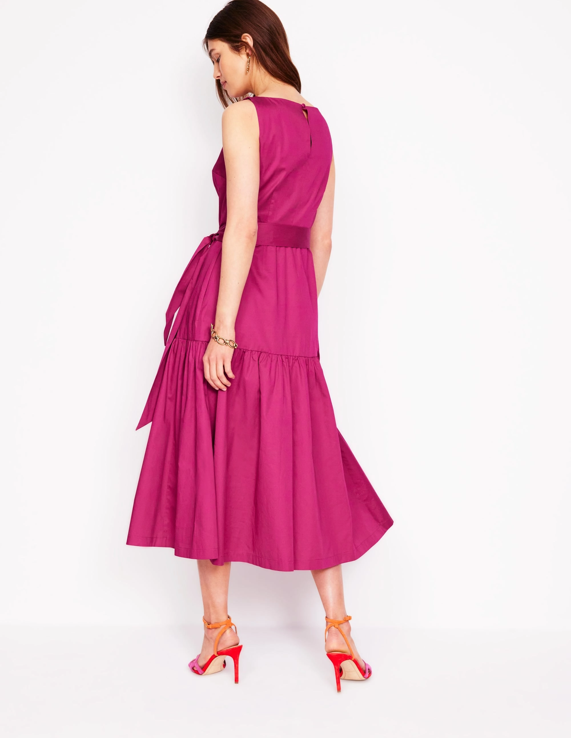 Deep Tier Fit & Flare Dress-Cherry Jam Bright Vibe