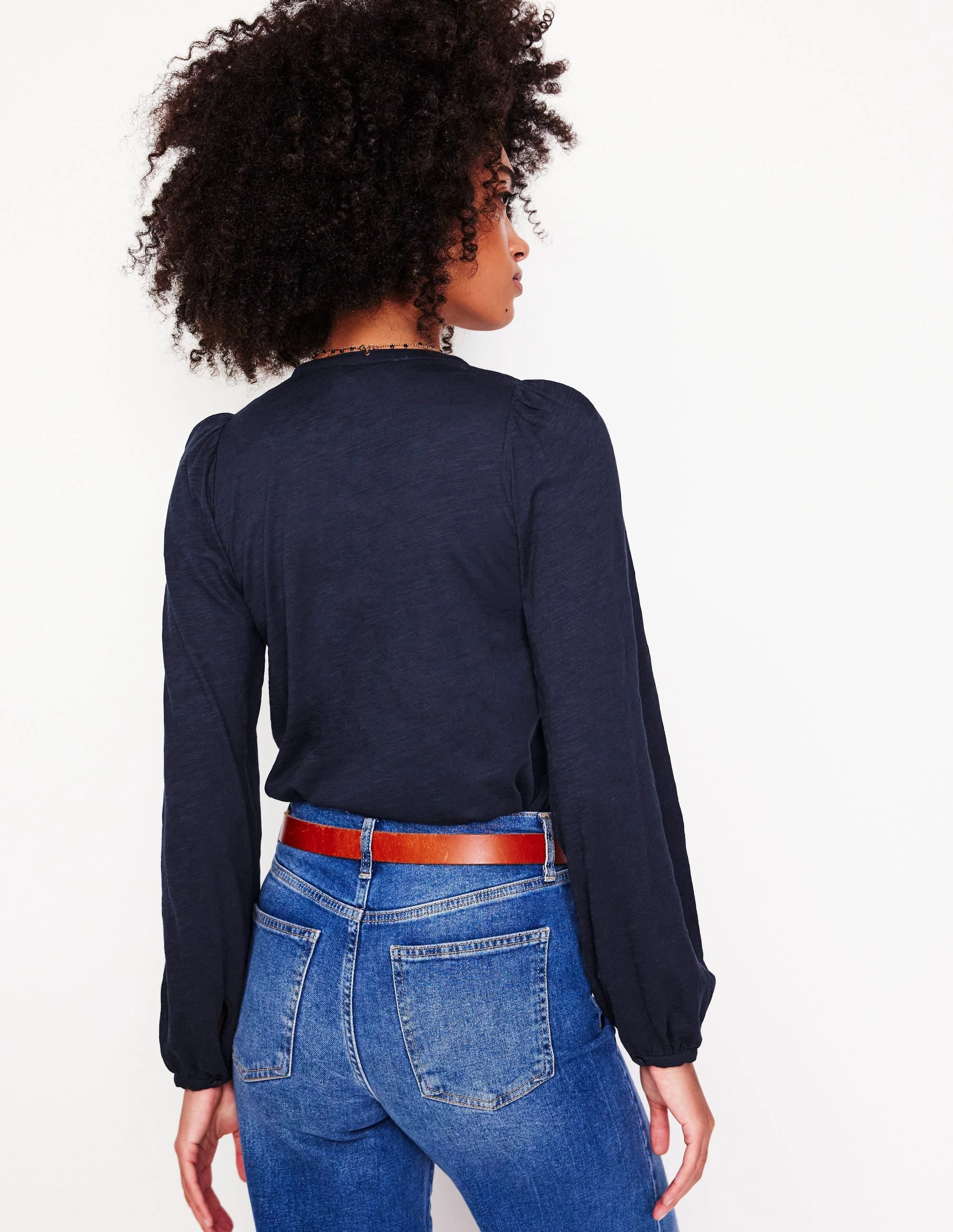 OekoTexCertified Marina Embroidered Shirt-Navy