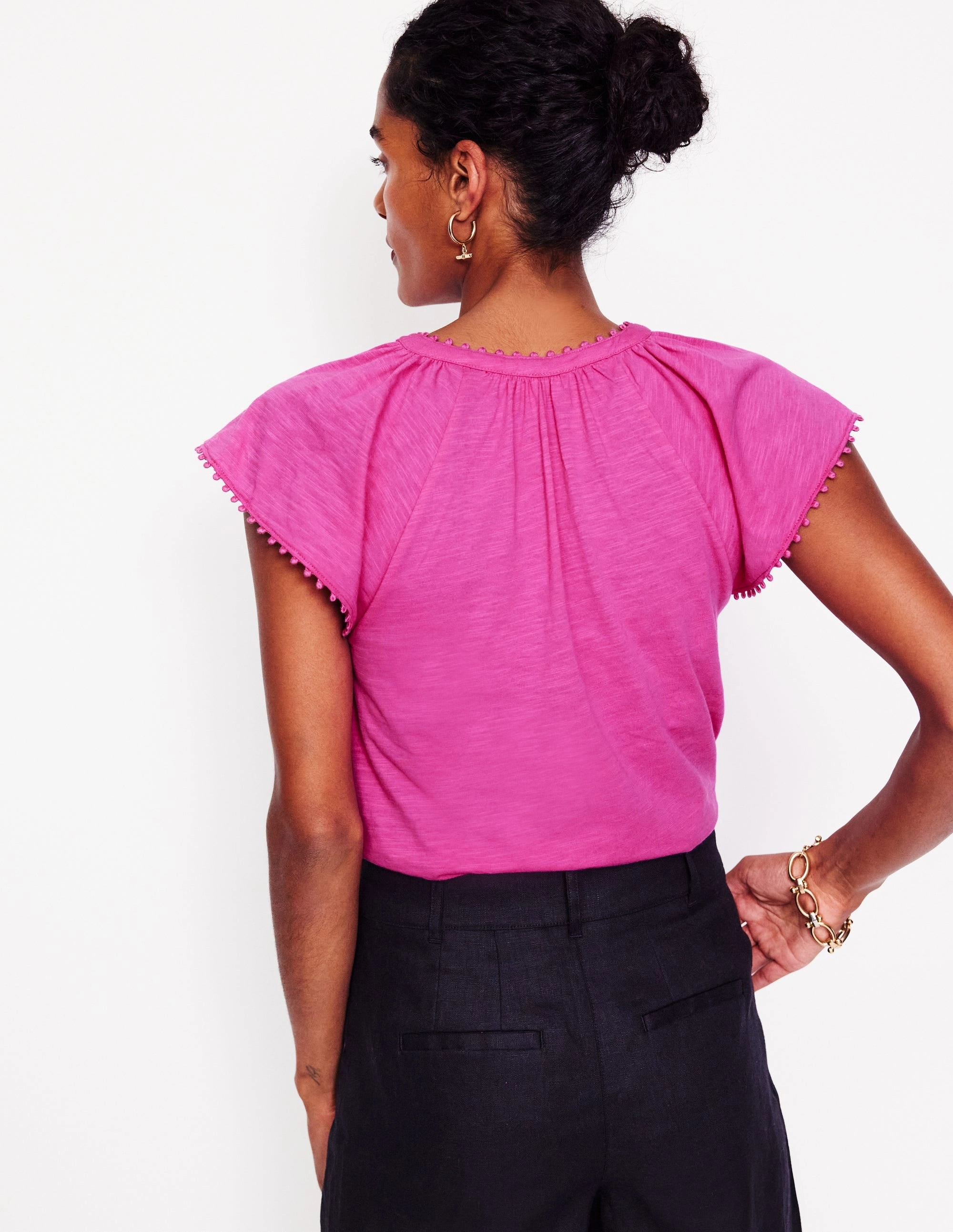 Millie Trim Detail Top-Rose Violet Low Profile Silhouette