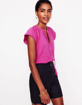Millie Trim Detail Top-Rose Violet Trendy Vibe