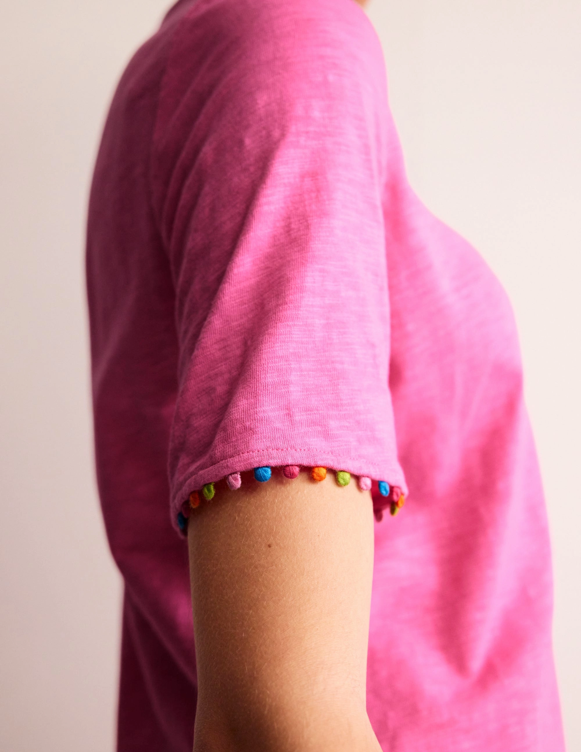 Ali Pom Sleeve Dress-Sangria Sunset Knot-Detail Chic beachwear dress