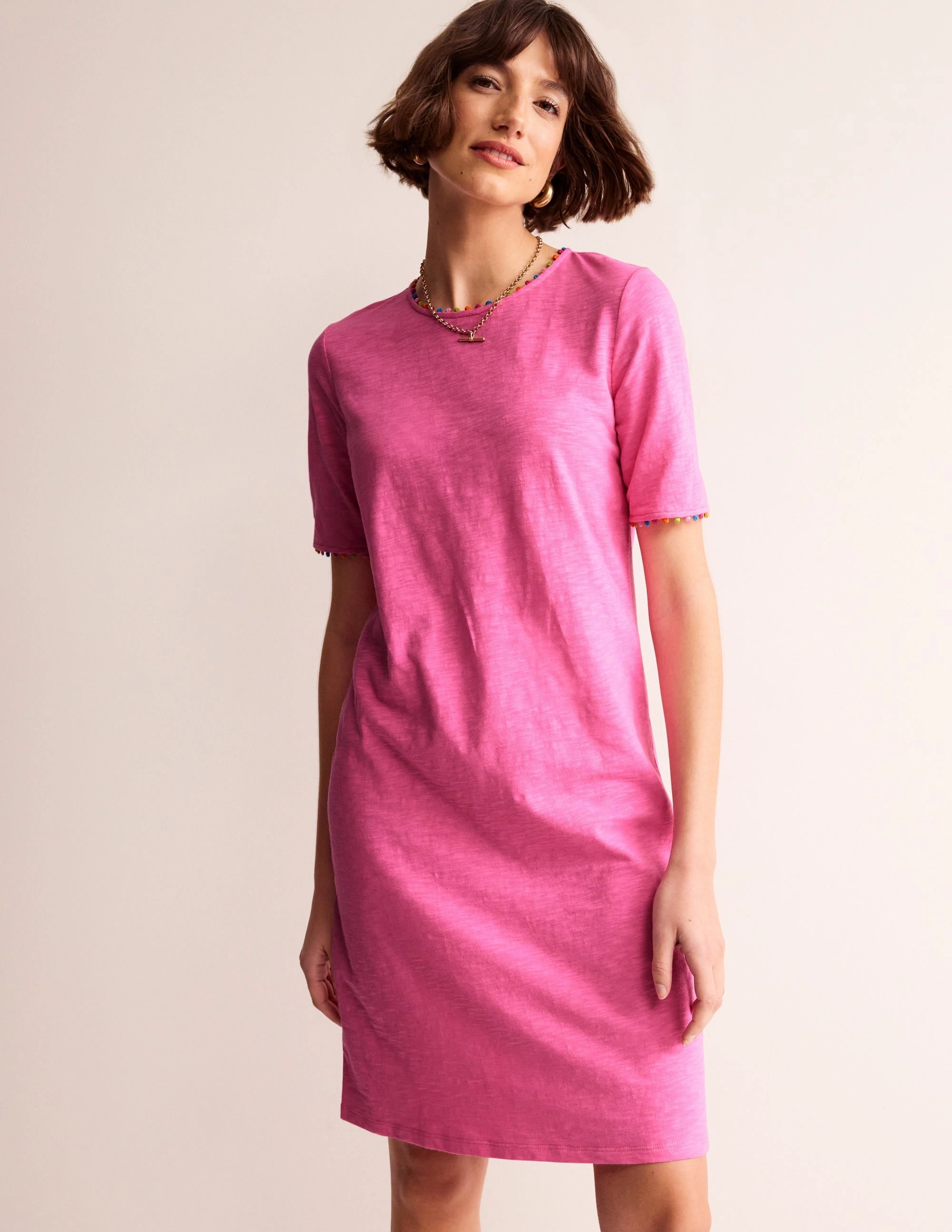 Ali Pom Sleeve Dress-Sangria Sunset sweet moment