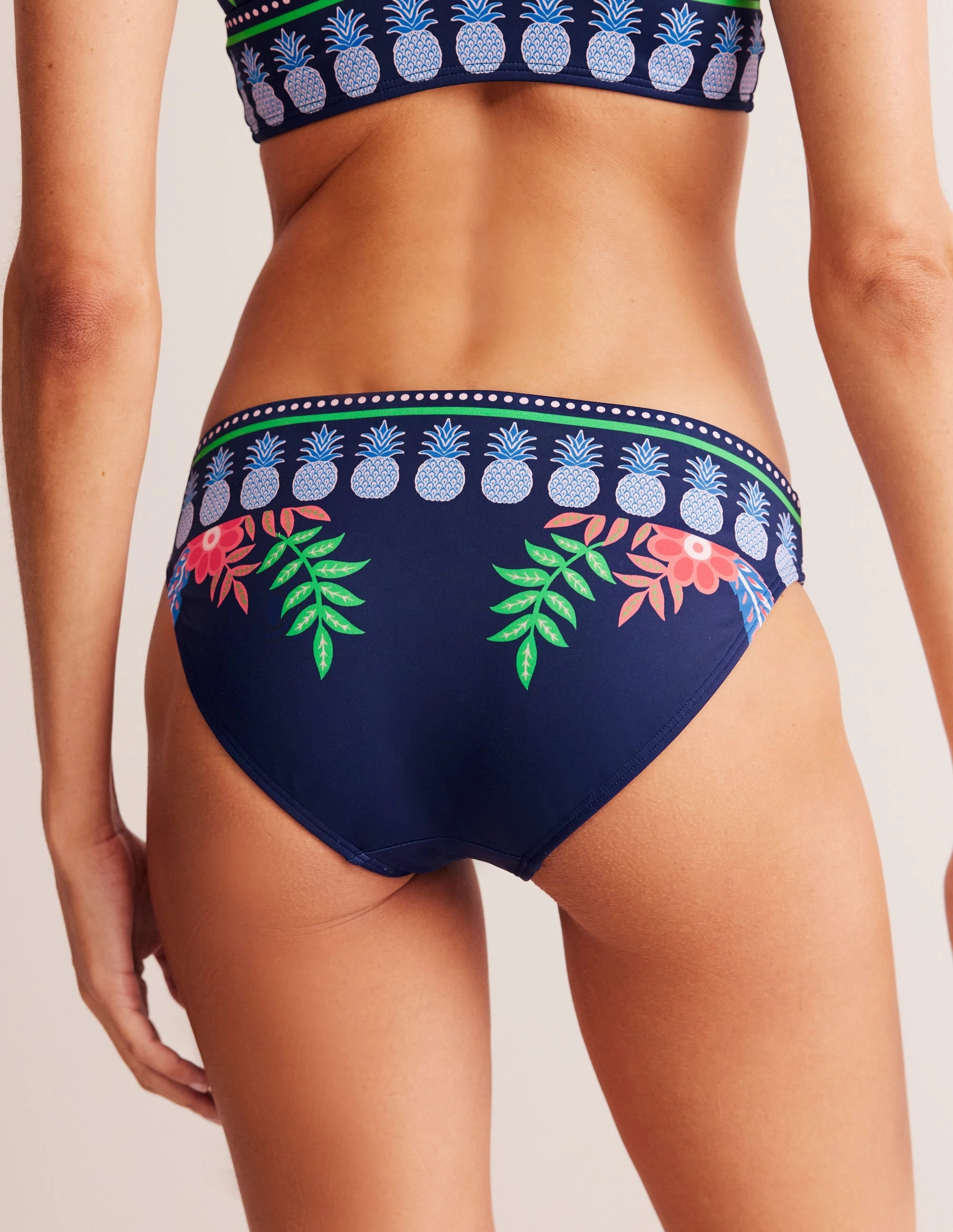 Relaxing Style Classic Bikini Bottoms-French Navy Tropic