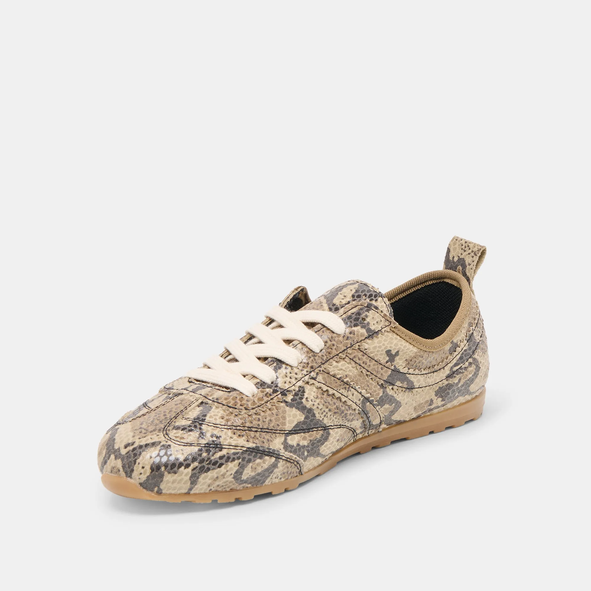 Reinforced Stitch Bonding Impact-absorbing fit VIPER SNEAKERS SNAKE PRINT EMBOSSED LEATHER