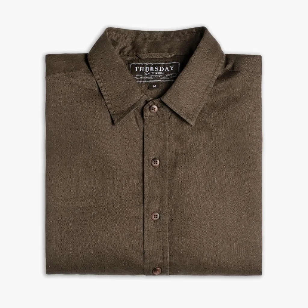 Errand Ready Soft touch finish Linen Shirt | Brown