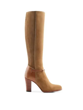 Comfortable Stability Heeled Octavia (Regular Fit) - Tan Suede
