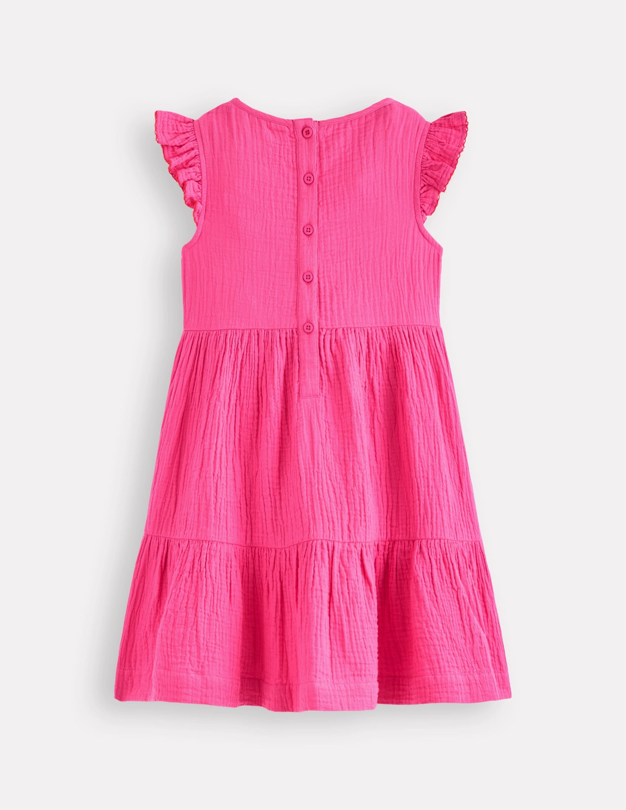 Work-to-Play Wear Chic Tailoring Design Tiered Doublecloth Dress-Sorbet Pink Embroidered