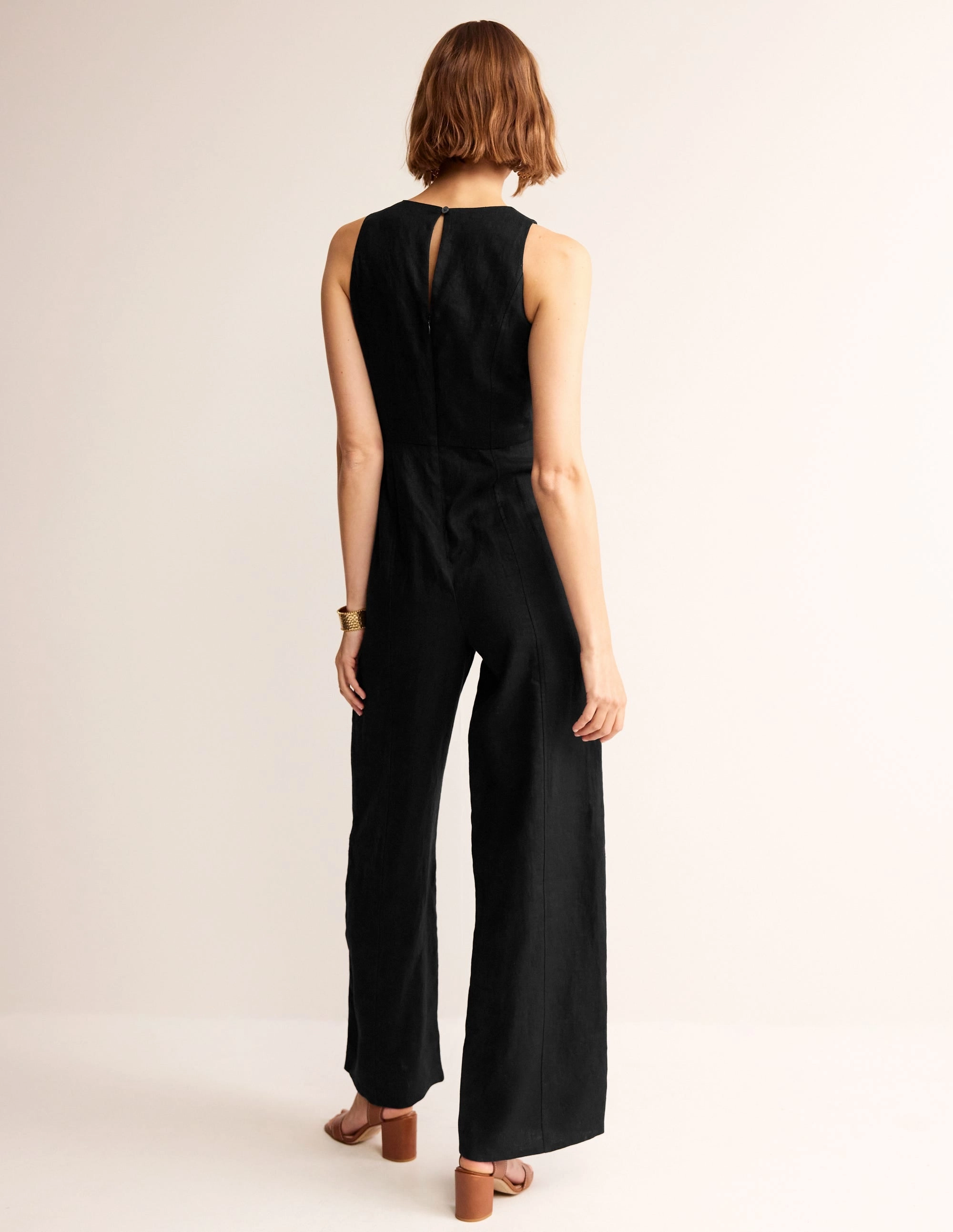 Carla Linen Jumpsuit-Black Light Motion