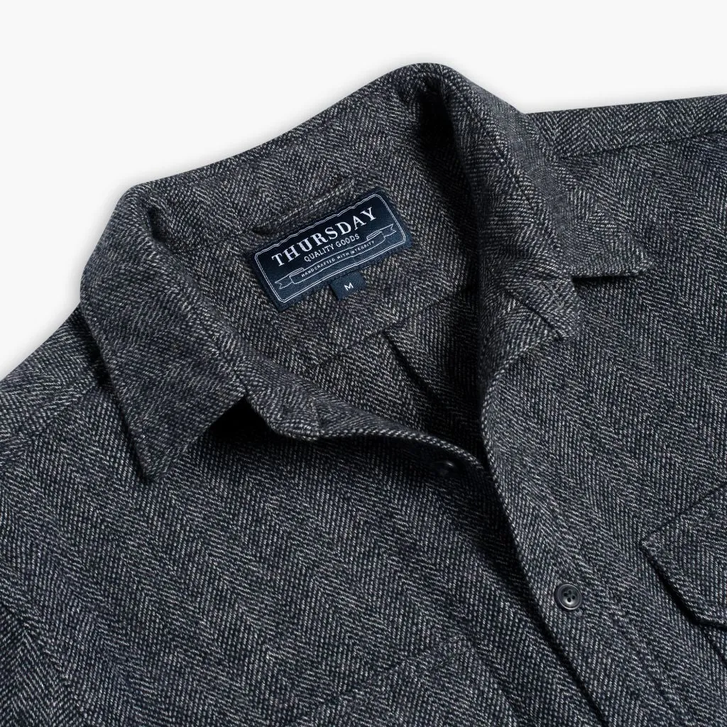 Eco friendly materials Summit Flannel Shirt | Blue Herringbone