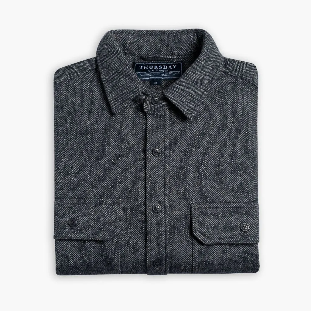 Summit Flannel Shirt | Blue Herringbone tailored look elegant design