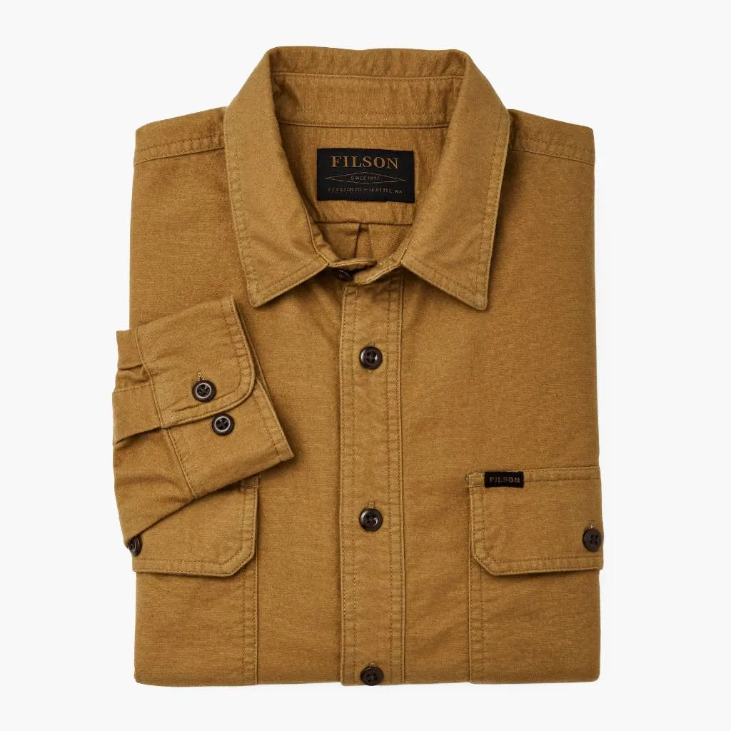 Adjustable Hem Filson Field Flannel Shirt | Tan Nubuck