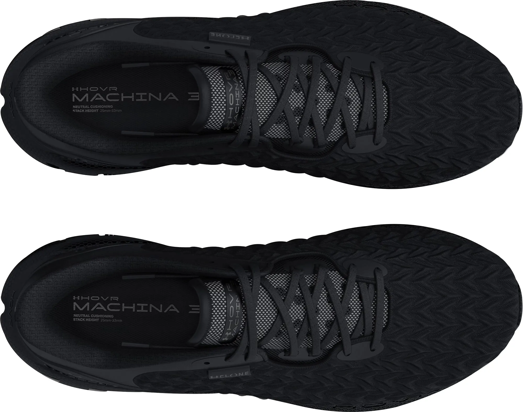 Under Armour HOVR Machina 3 Clone Mens Running Shoes - Black running on flat ground