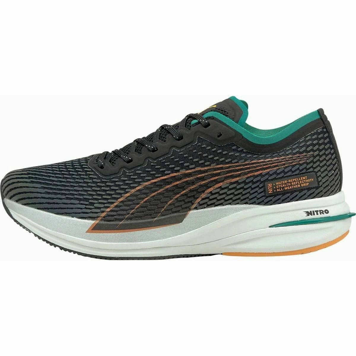 moisture - management - technology Dry Surface Running Puma Deviate Nitro WTR Mens Running Shoes - Black
