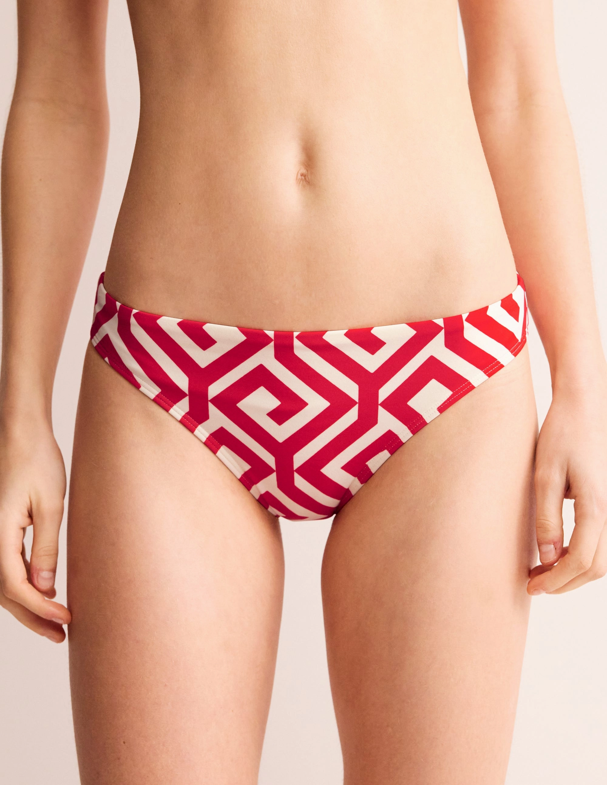 Classic Bikini Bottoms-Flame Scarlet, Maze Inclusive Sizing Sunny Days