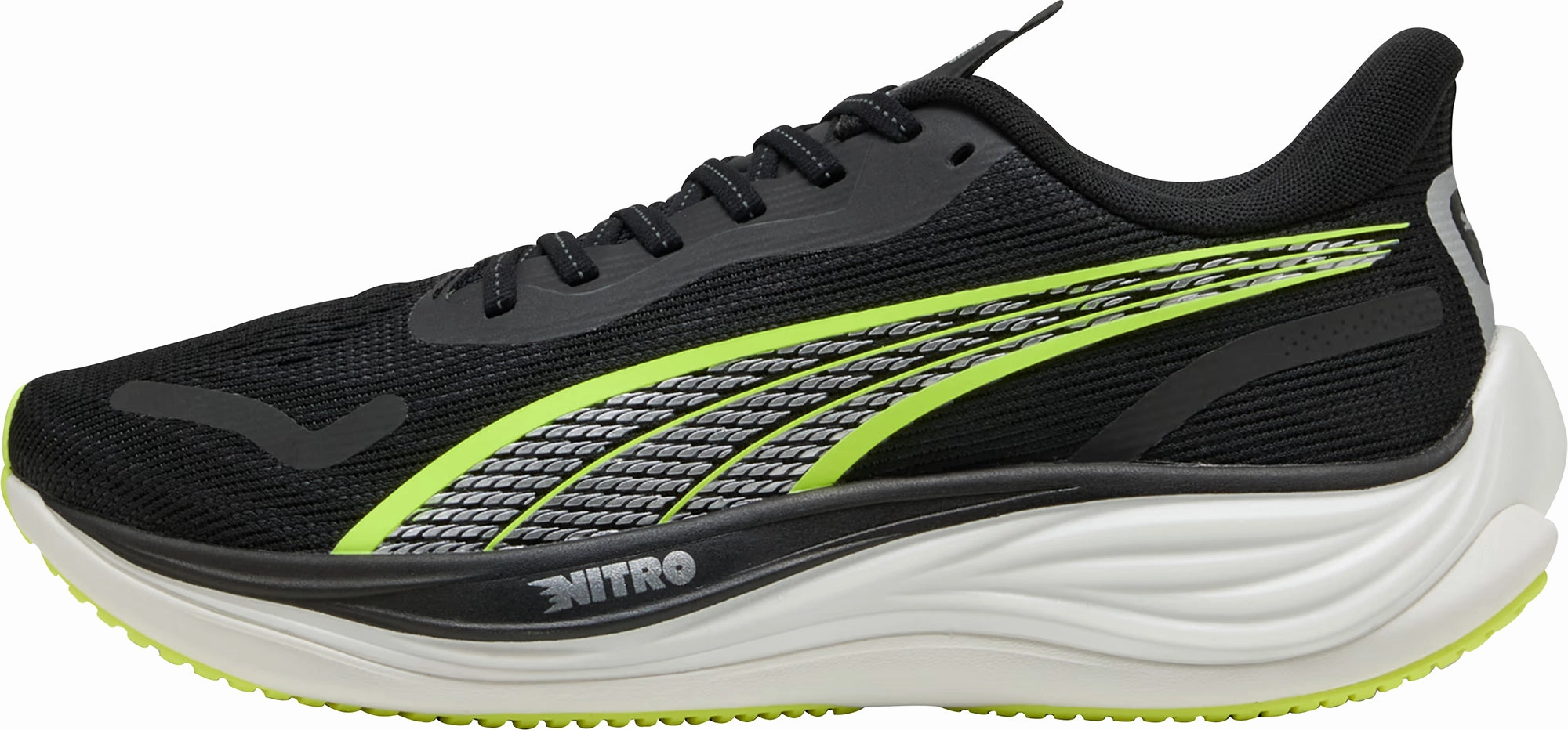 leather materials Puma Velocity Nitro 3 Mens Running Shoes - Black