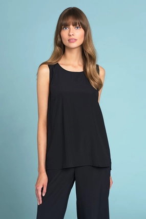 Olivia Newton-John Silk Tunic - Black Soft Wool
