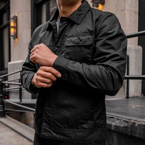 Waxed Canvas Field Jacket | Black Refined Casual