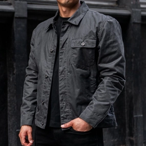 Compromise Noise Reducing Zippers Waxed Canvas Field Jacket | Charcoal