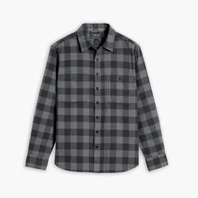 Buffalo Check Shirt | Black & Grey Quick Release Cuffs Sporty Look