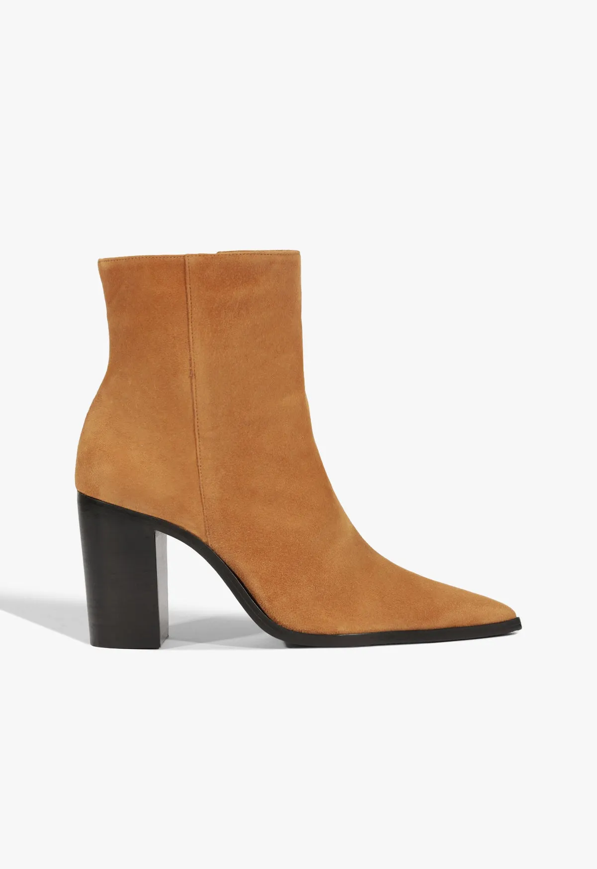 Clear High Heels Mikki Block Suede Bootie