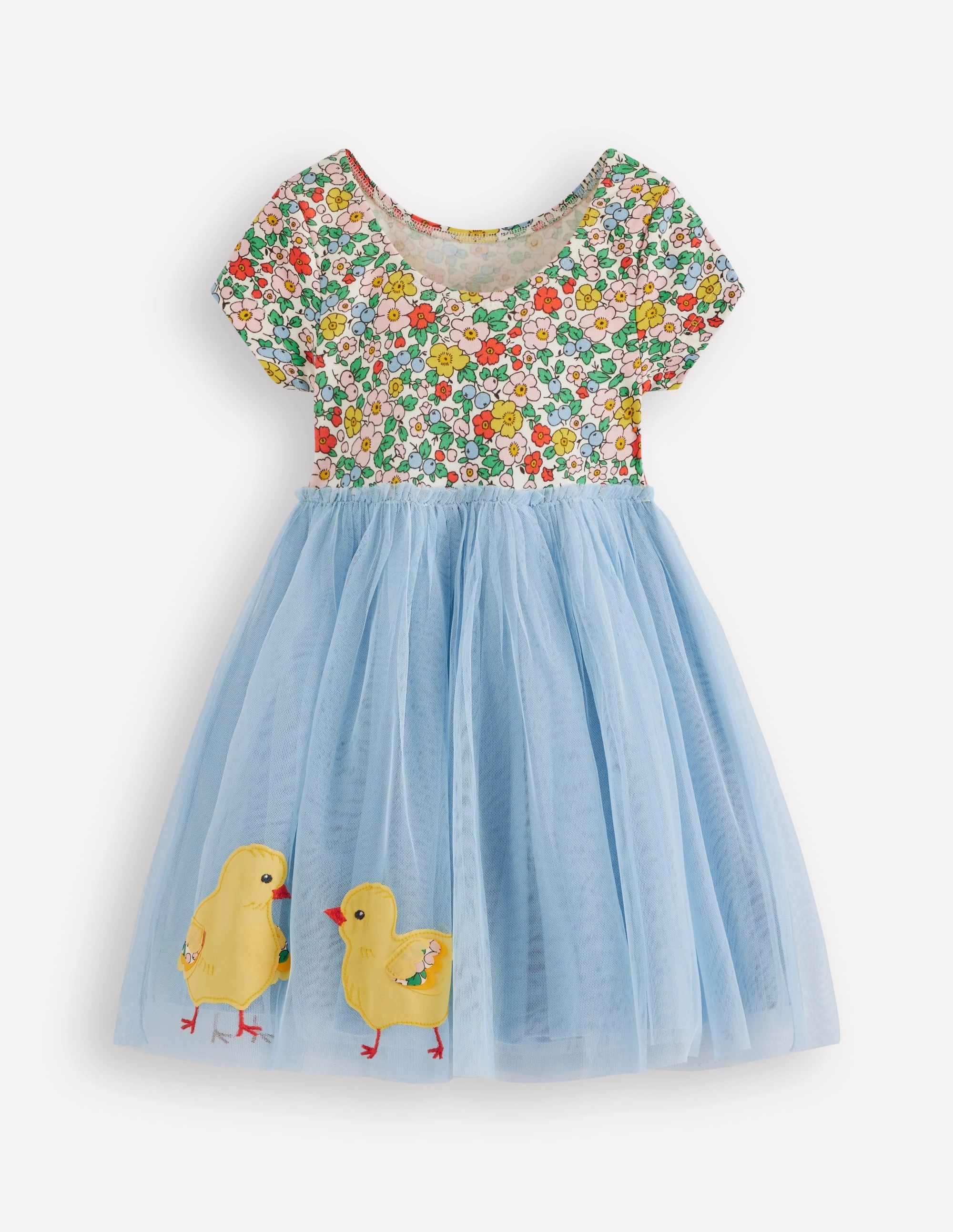 Refined Finish Ami Applique Tulle Dress-Pale Blue Chicks