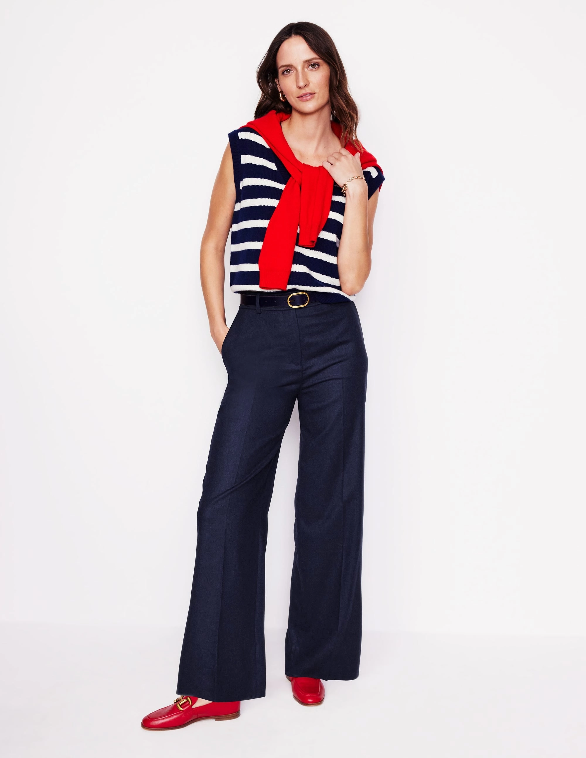 Westbourne Wool-Twill Trousers-Navy Quick Release Buckle Effortless Style