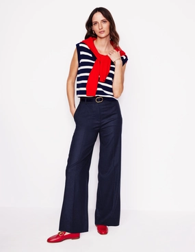 Westbourne Wool-Twill Trousers-Navy Quick Release Buckle Effortless Style