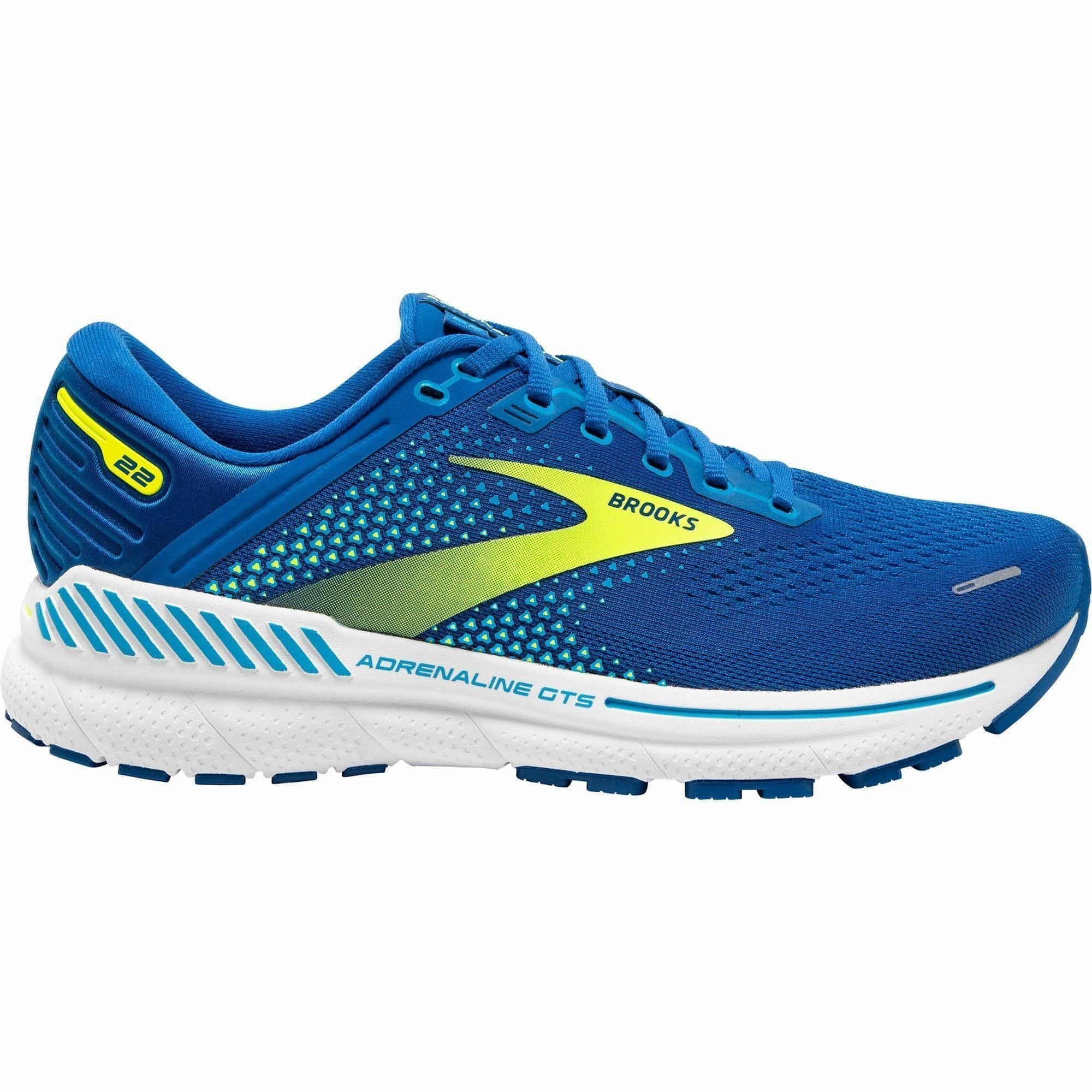 Nubuck Thermoplastic Reinforcements Brooks Adrenaline GTS 22 Mens Running Shoes - Blue