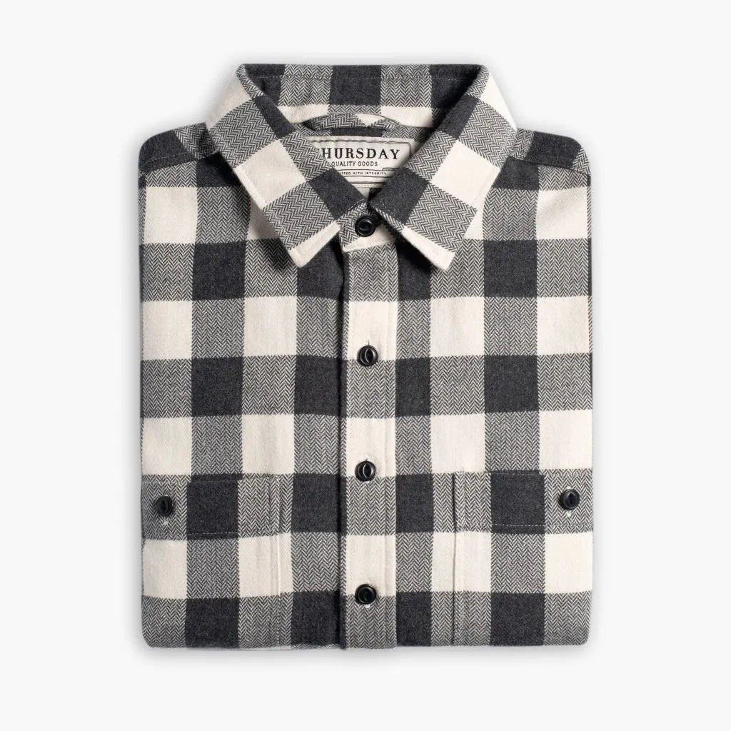 Buffalo Check Shirt | Black & Cream stain resistant coating Non Iron Material