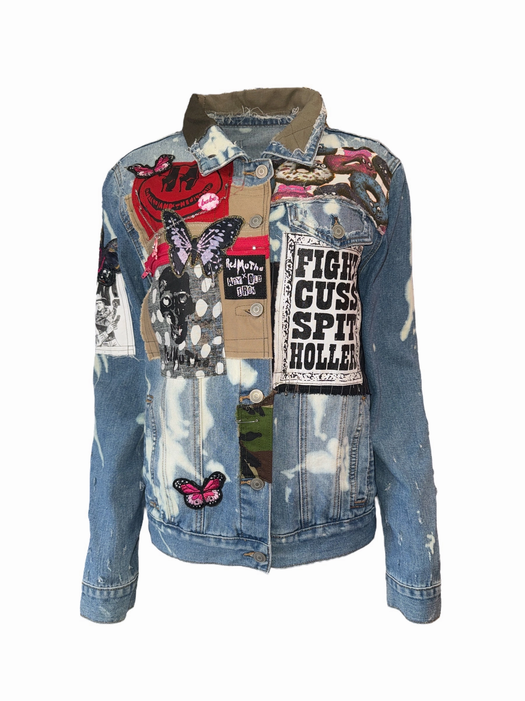 Any Old Iron X Red Mutha Criminal Damages Jean Jacket Casual Outdoor Layer Sticker